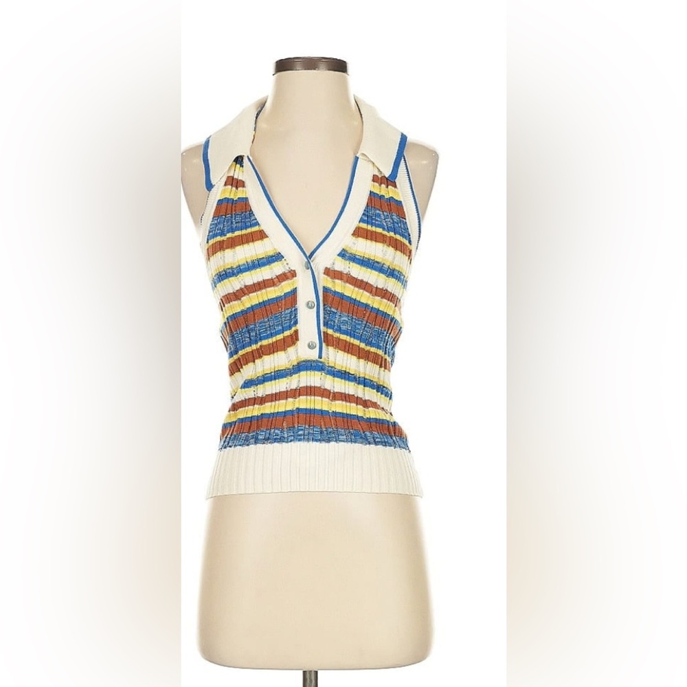 Veronica Beard Lirra Stripe Halter tank size Small